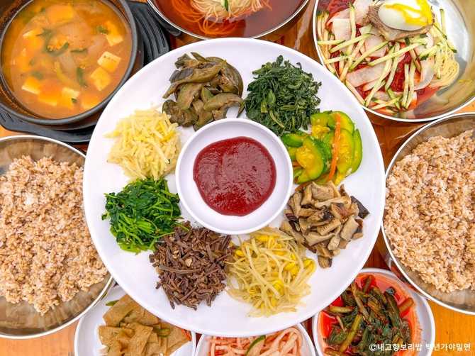 경기도 화성시 내고향보리밥과 백년가야밀면 맛집 정보와 추천 메뉴